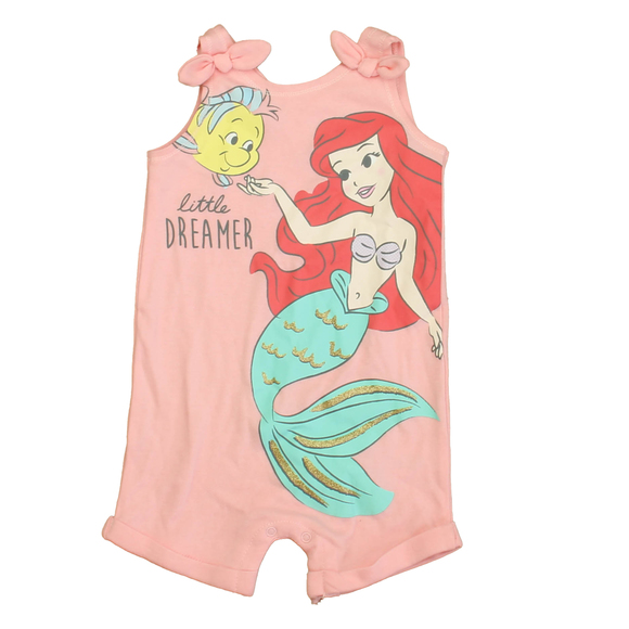 Disney | Bottoms | Disney Girls Pink Mermaid Romper Size 2 Months ...